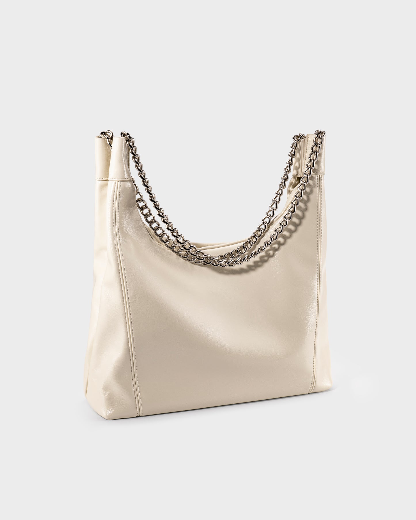 Dulcet Project Women's Soft Leather Chain Shoulder Bag-Beige