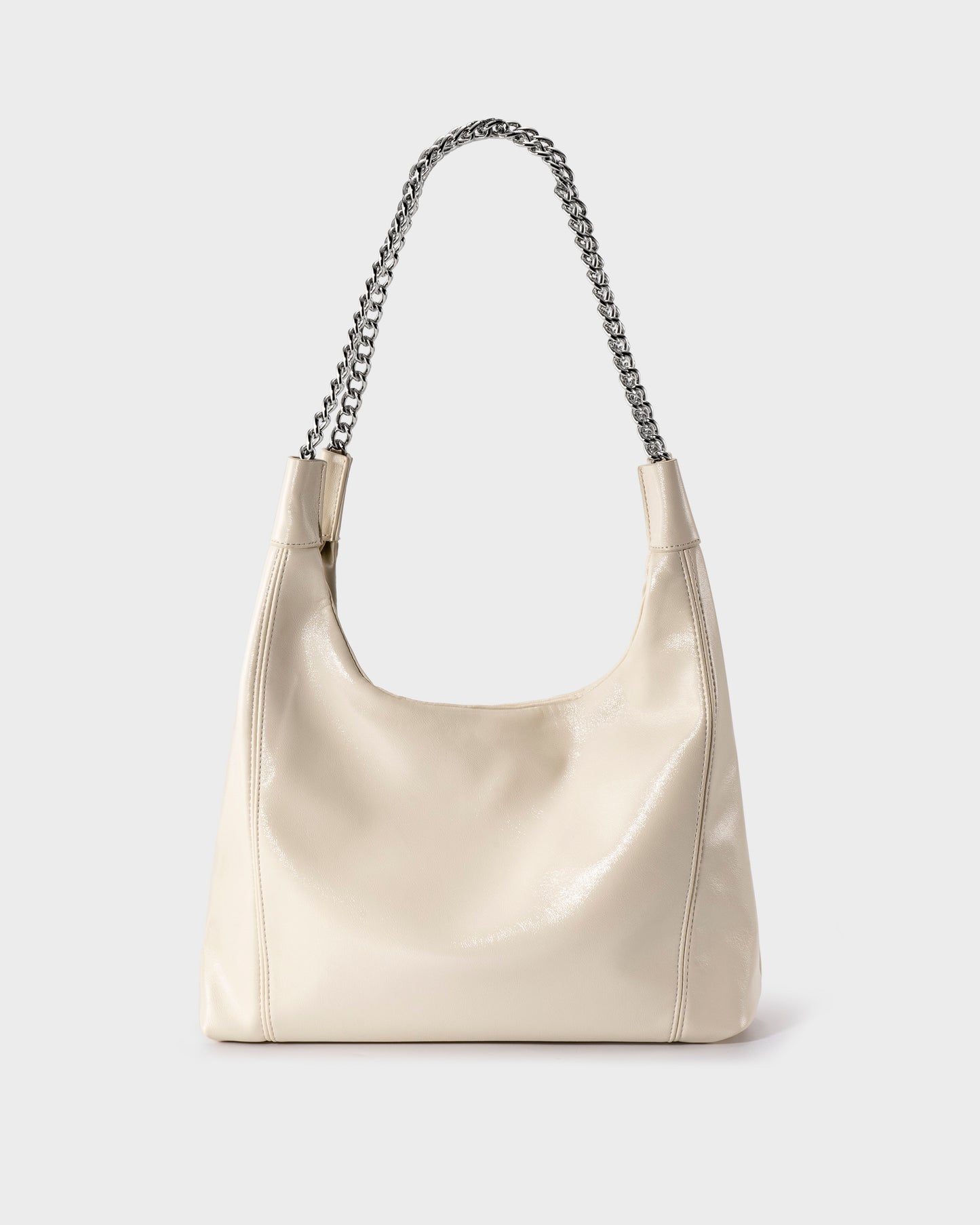Dulcet Project Women's Soft Leather Chain Shoulder Bag-Beige