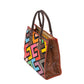 Women Large Tote Bag With Zipper Handmade Patchwork Genuine Leather Shoulder Bags